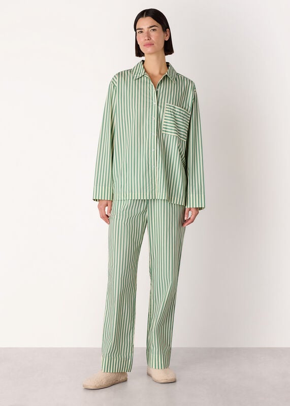 Multicolour Cotton Stripe Pyjama Shirt