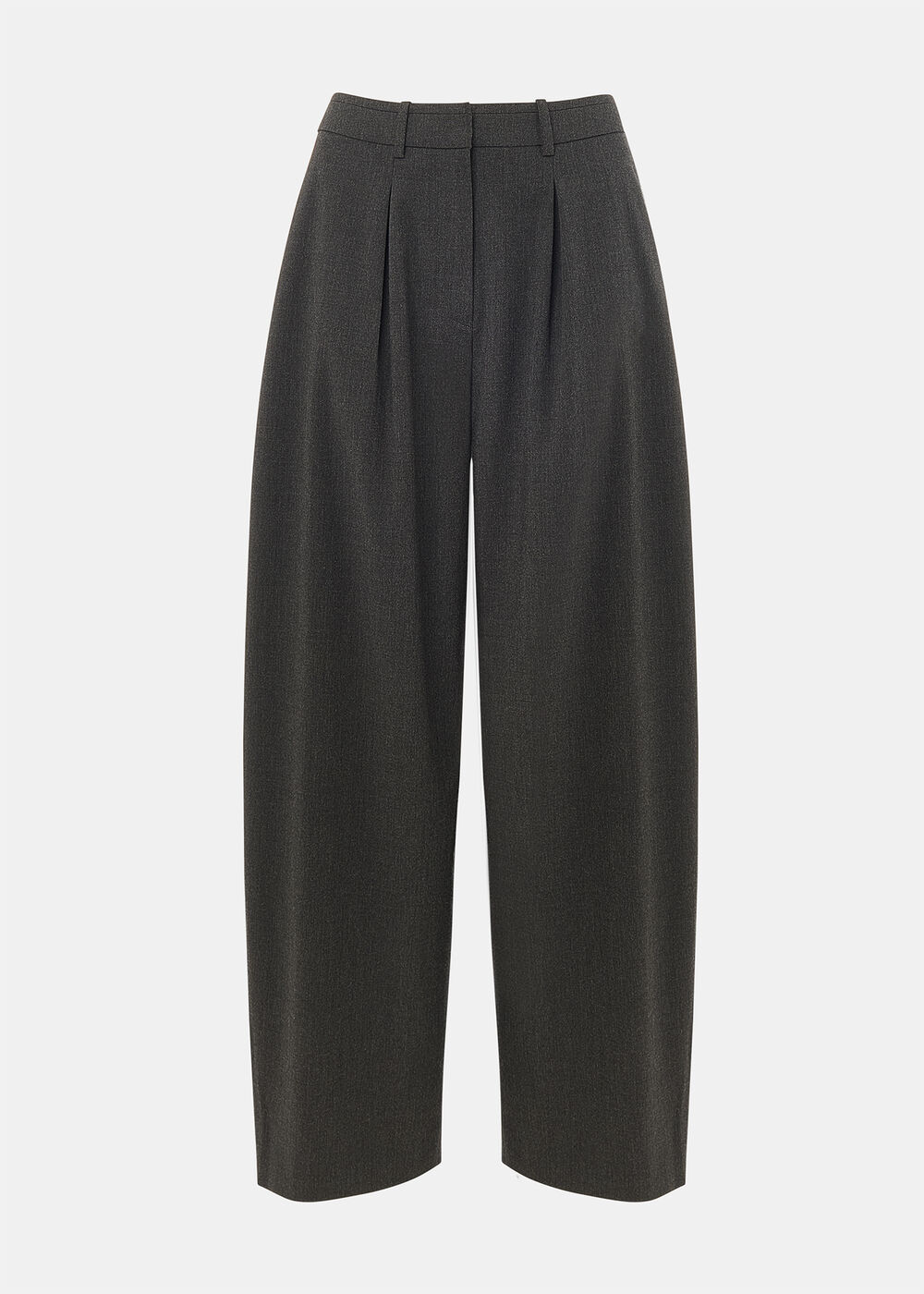 Petite Wool Blend Barrel Trouser