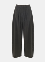 Petite Wool Blend Barrel Trouser