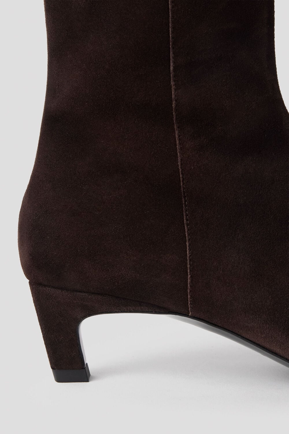 Chocolate Kitten Heel Suede Ankle Boot