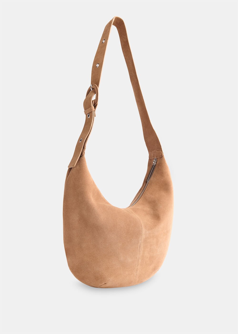 Large Sia Curved Suede Bag