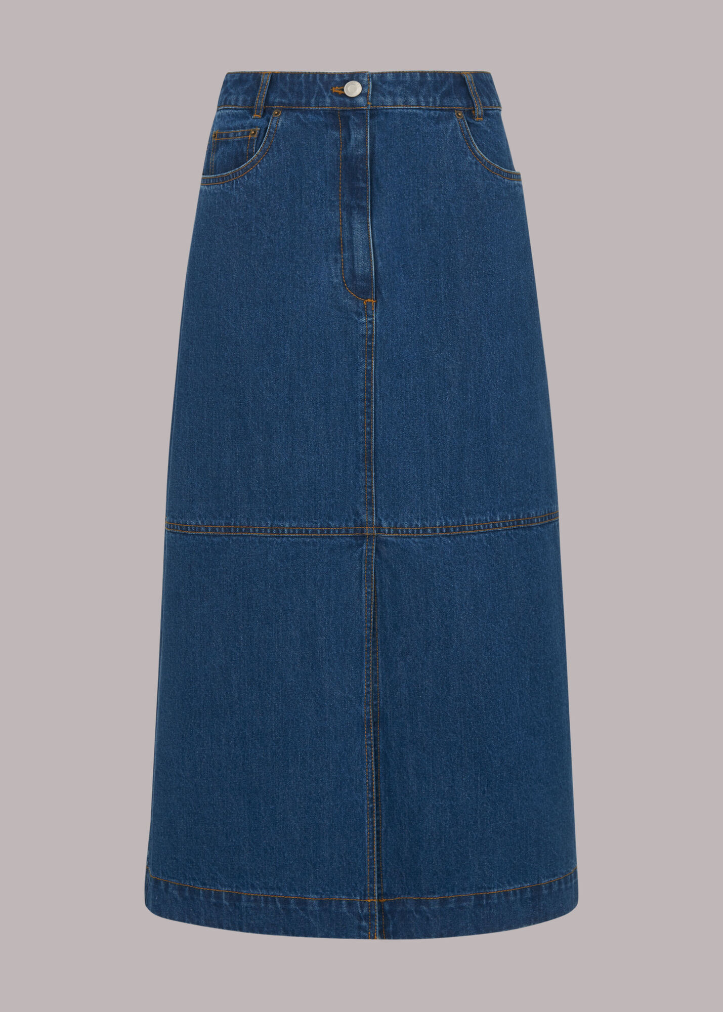Denim Classic Denim Midi Skirt WHISTLES