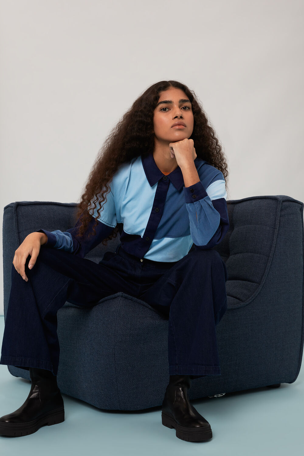 Annie Patchwork Cord Top