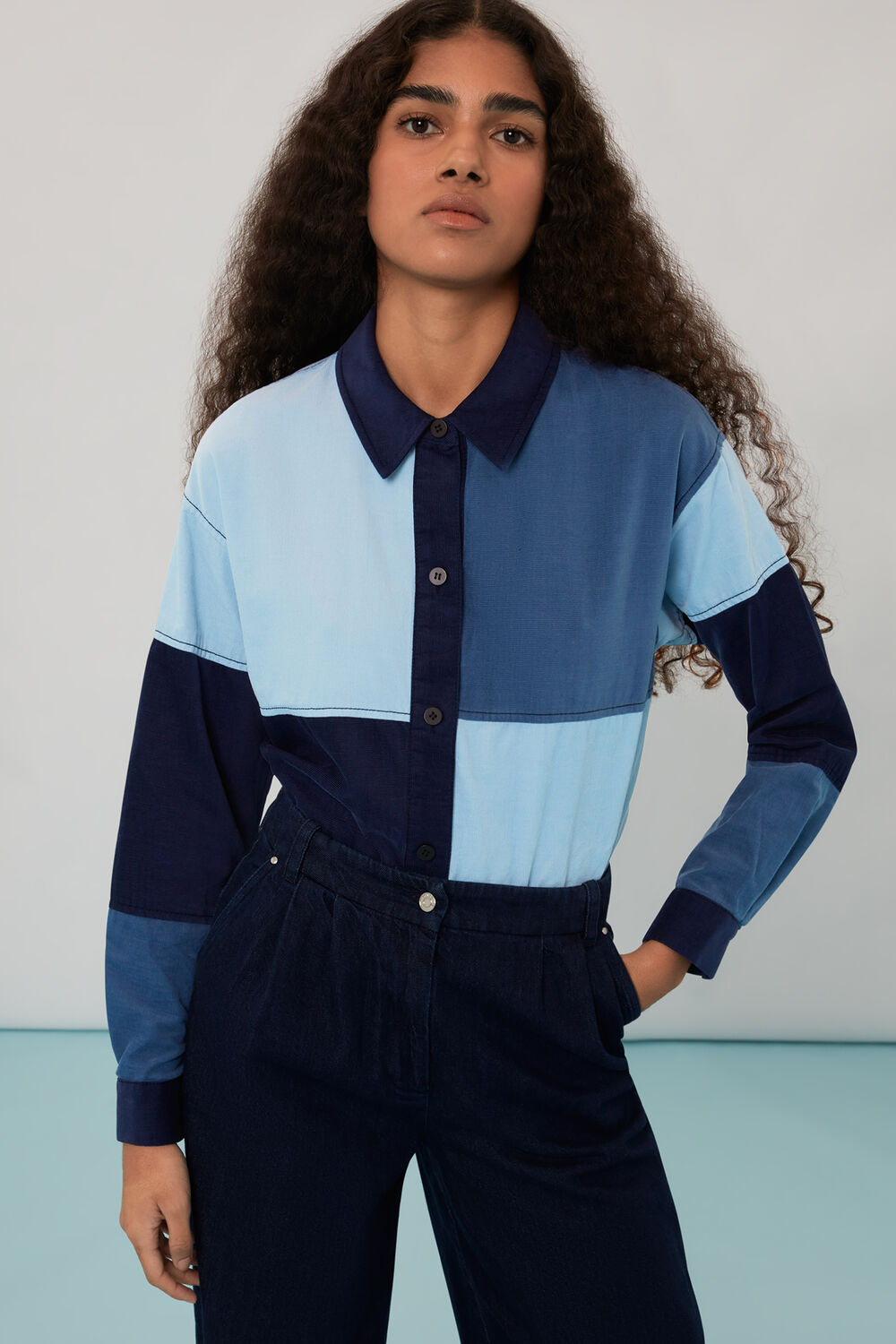 Annie Patchwork Cord Top