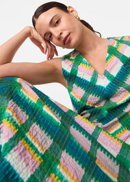 Sleeveless Checked Dress