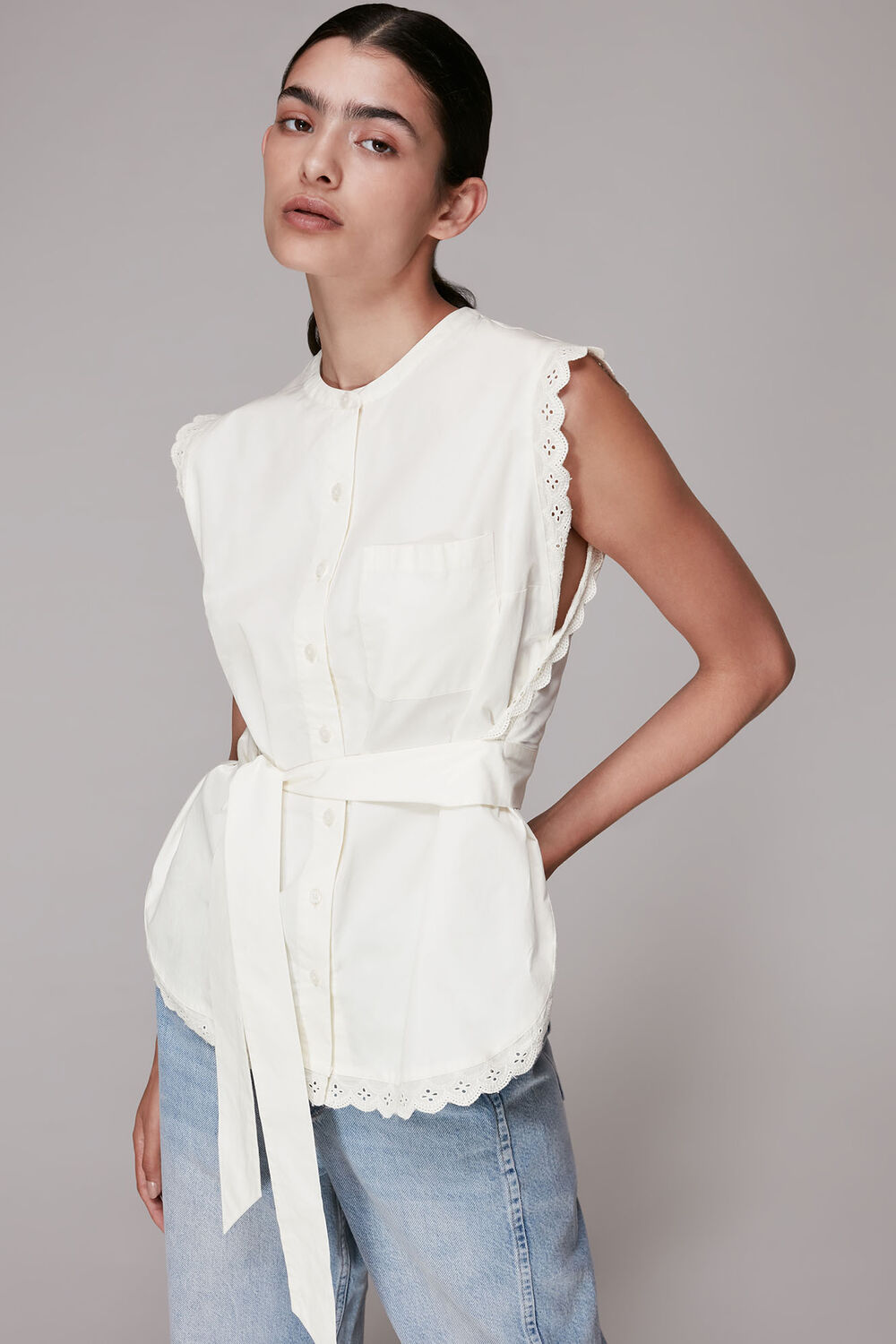 Poplin Apron Blouse