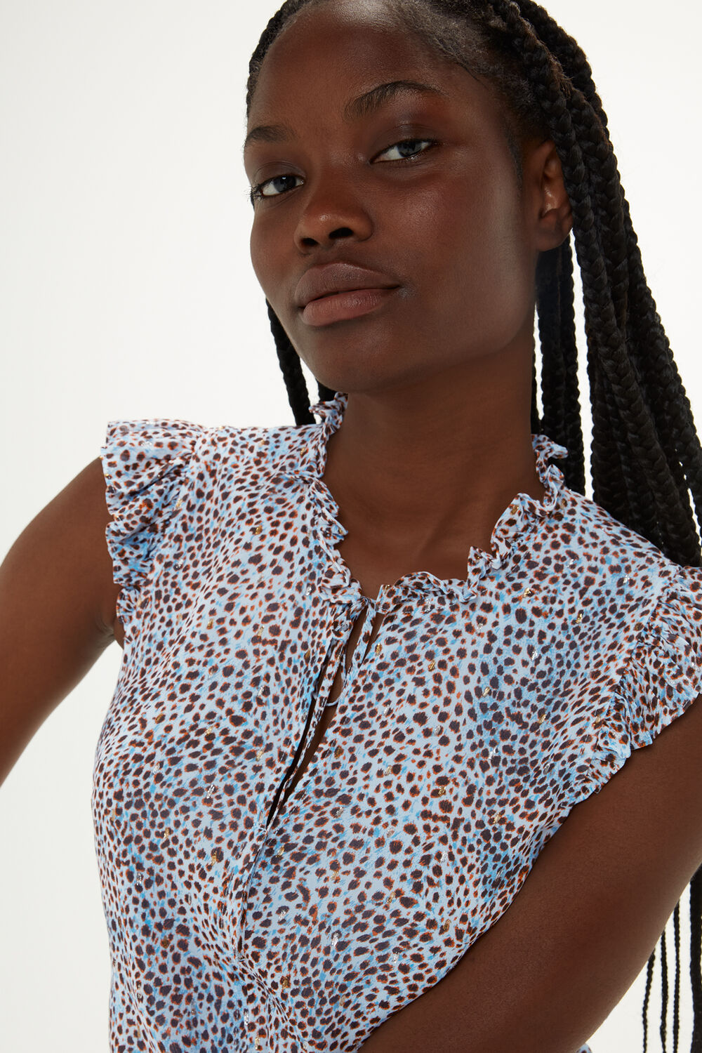 Ink Spot Frill Blouse
