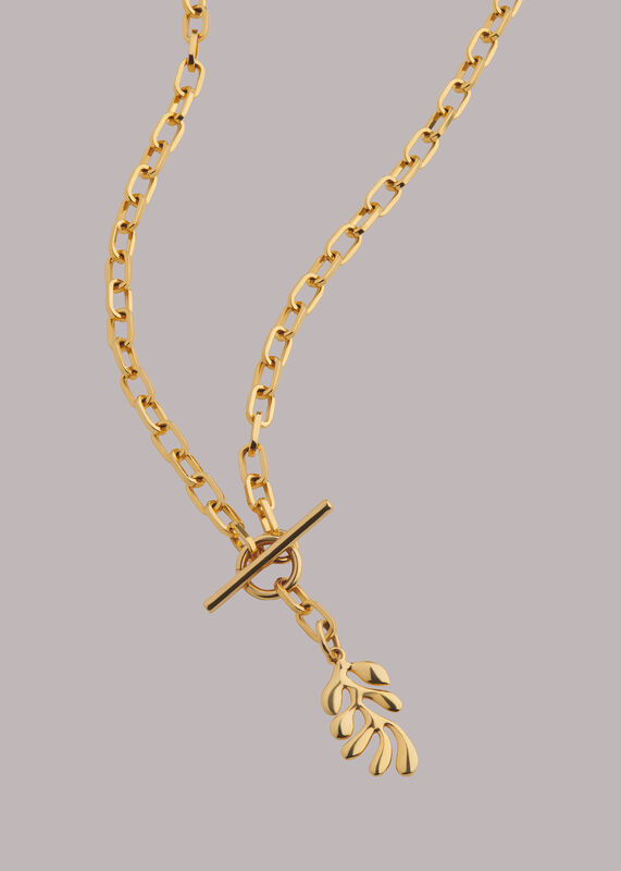 Gold Leaf Chain Necklace