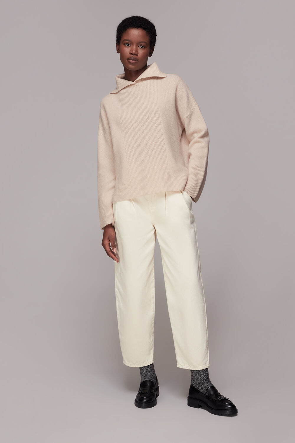 Rib Detail Collar Jumper