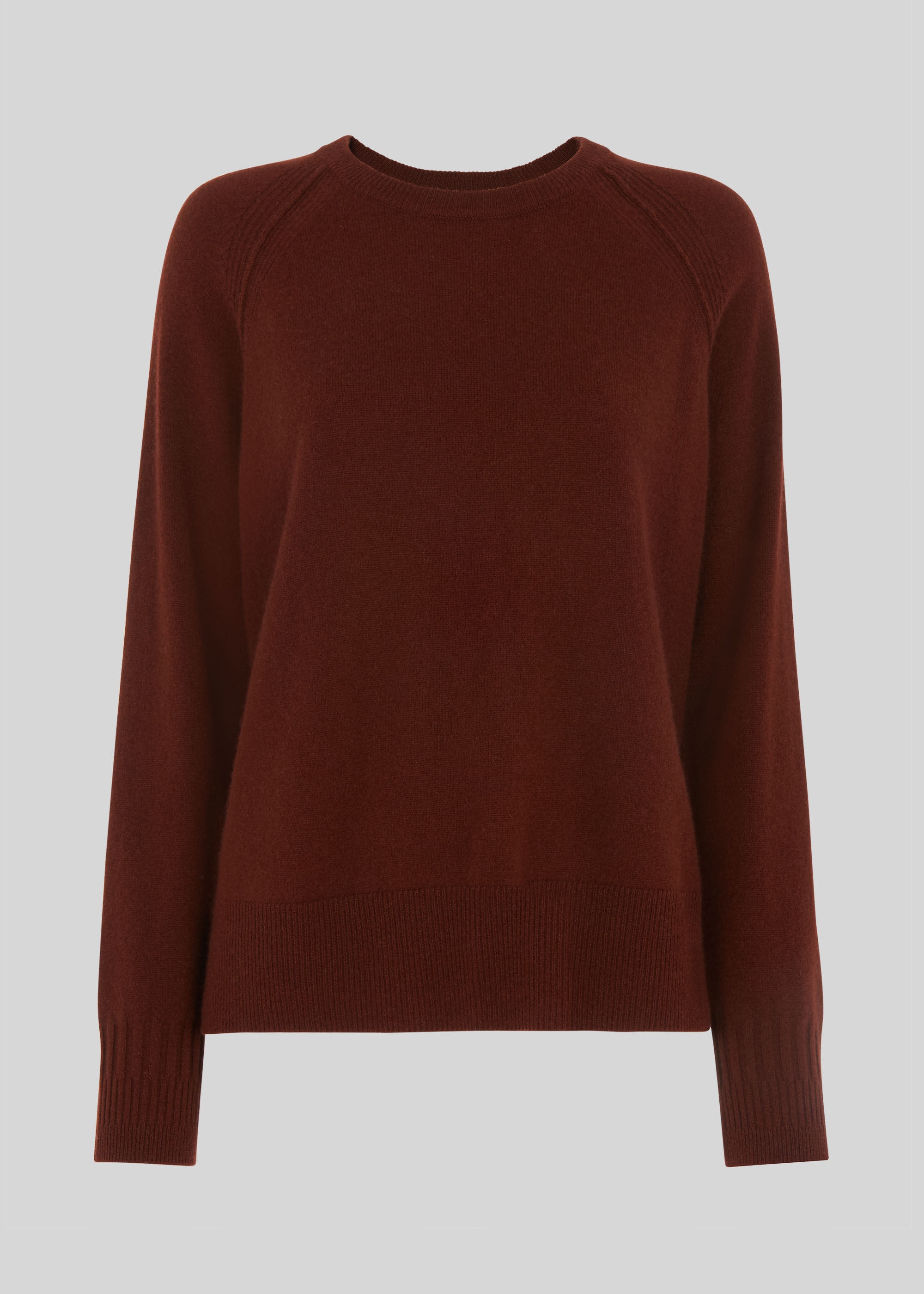 Rust Cashmere Crew Neck Sweater