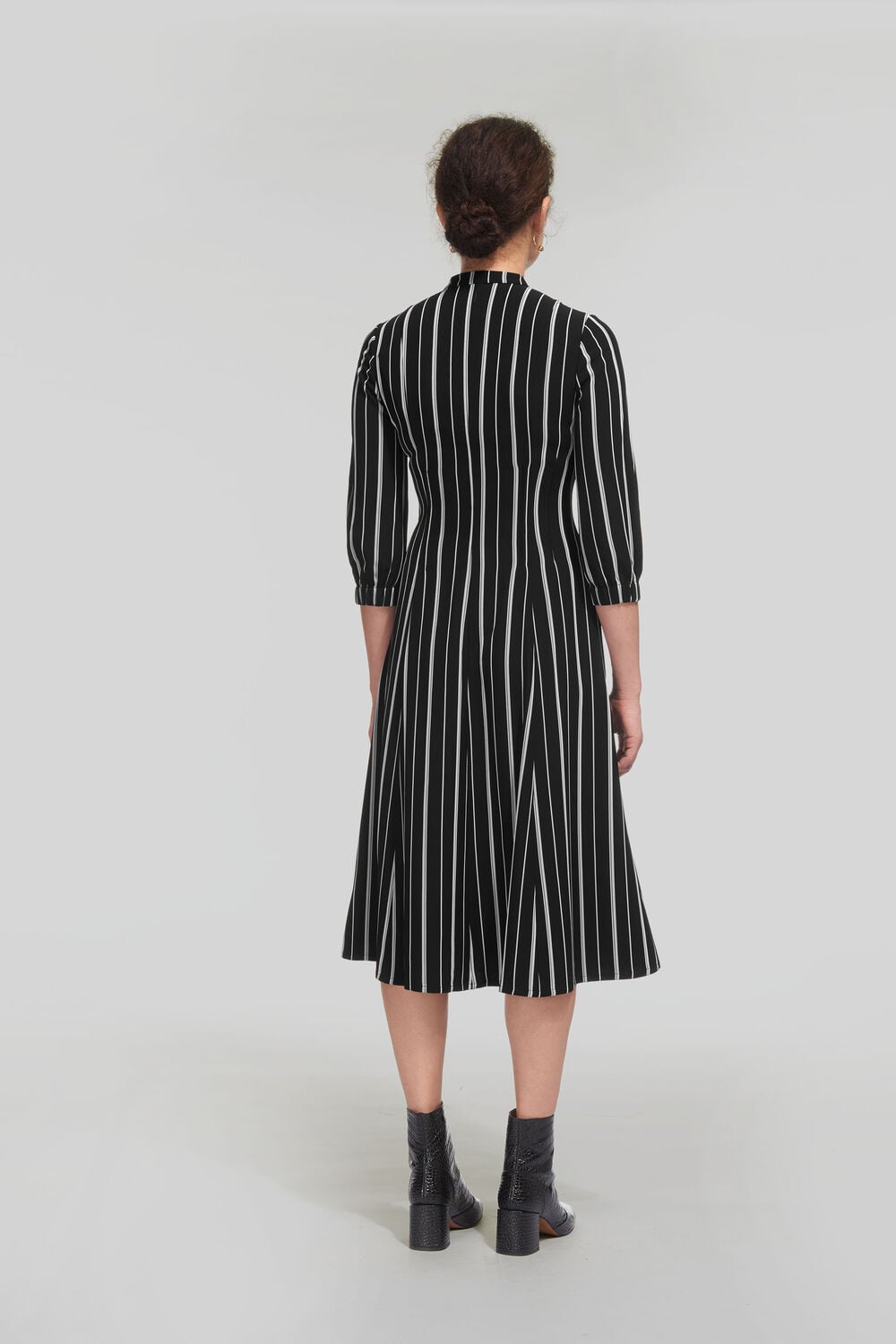 Leesa Stripe Shirt Dress Black and White