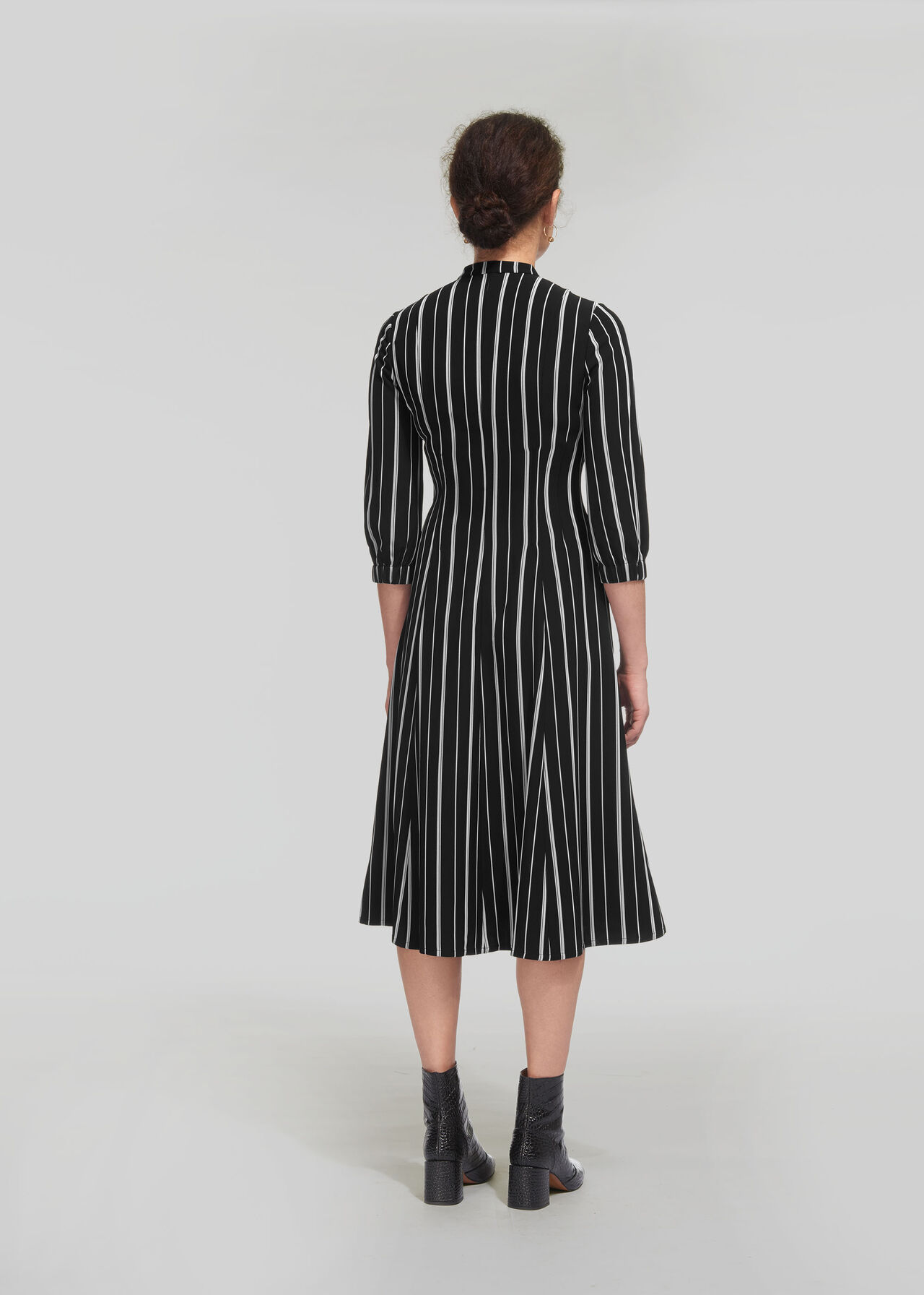 Leesa Stripe Shirt Dress Black and White