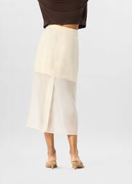 Organza Column Midi Skirt
