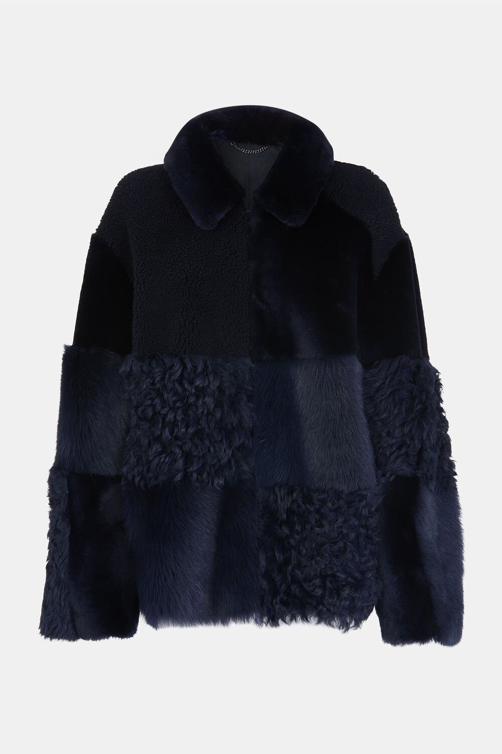 Navy Hema Shearling Coat