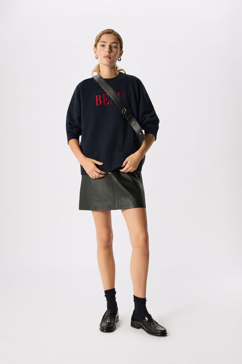 Navy Beau Logo Sweat