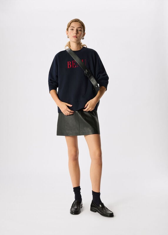 Navy Beau Logo Sweat