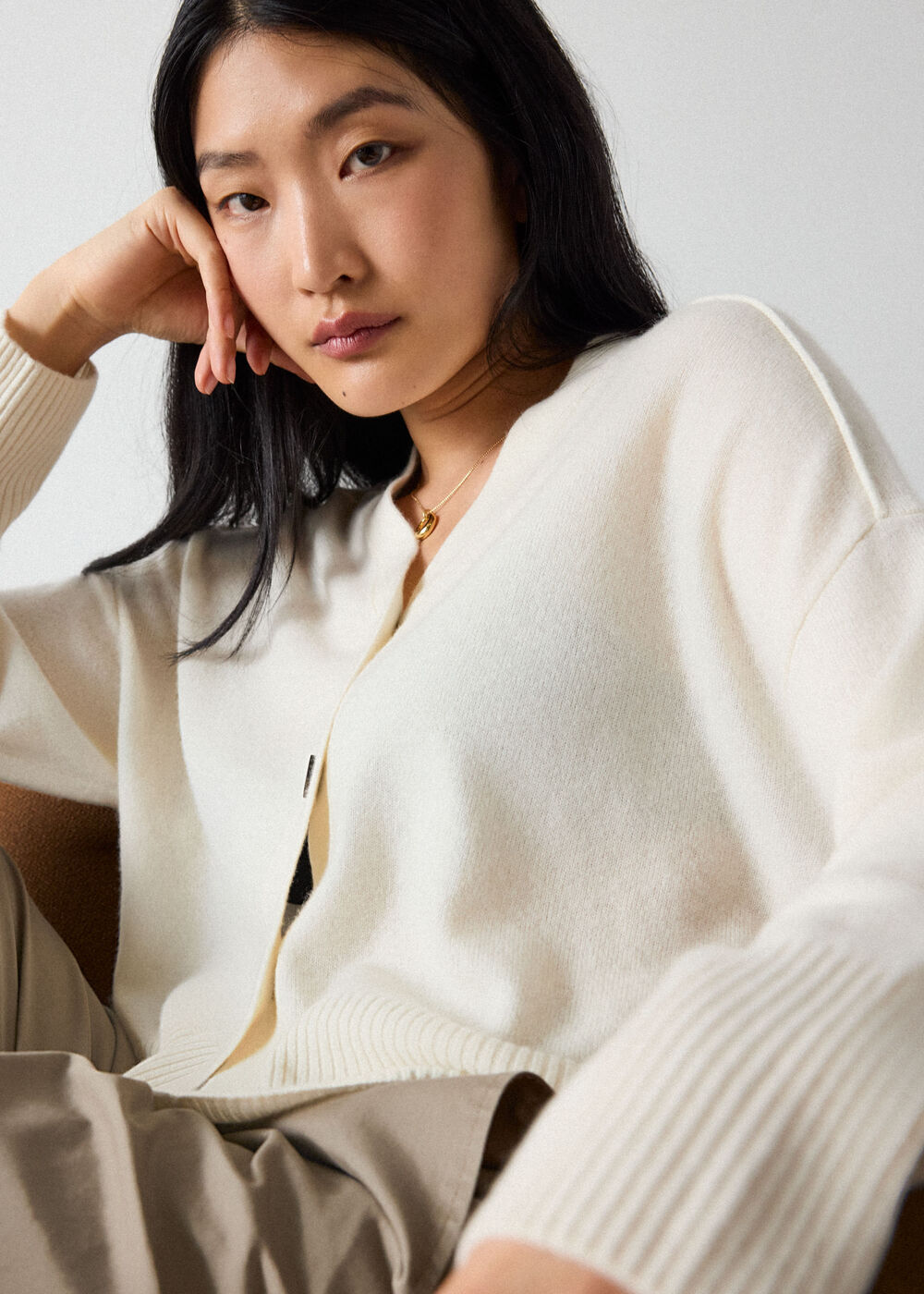 Cashmere Button Cardigan