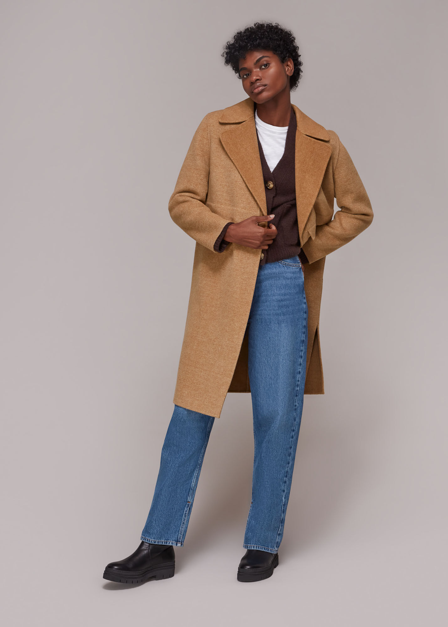 Camel Yasmin Double Faced Wool Coat 