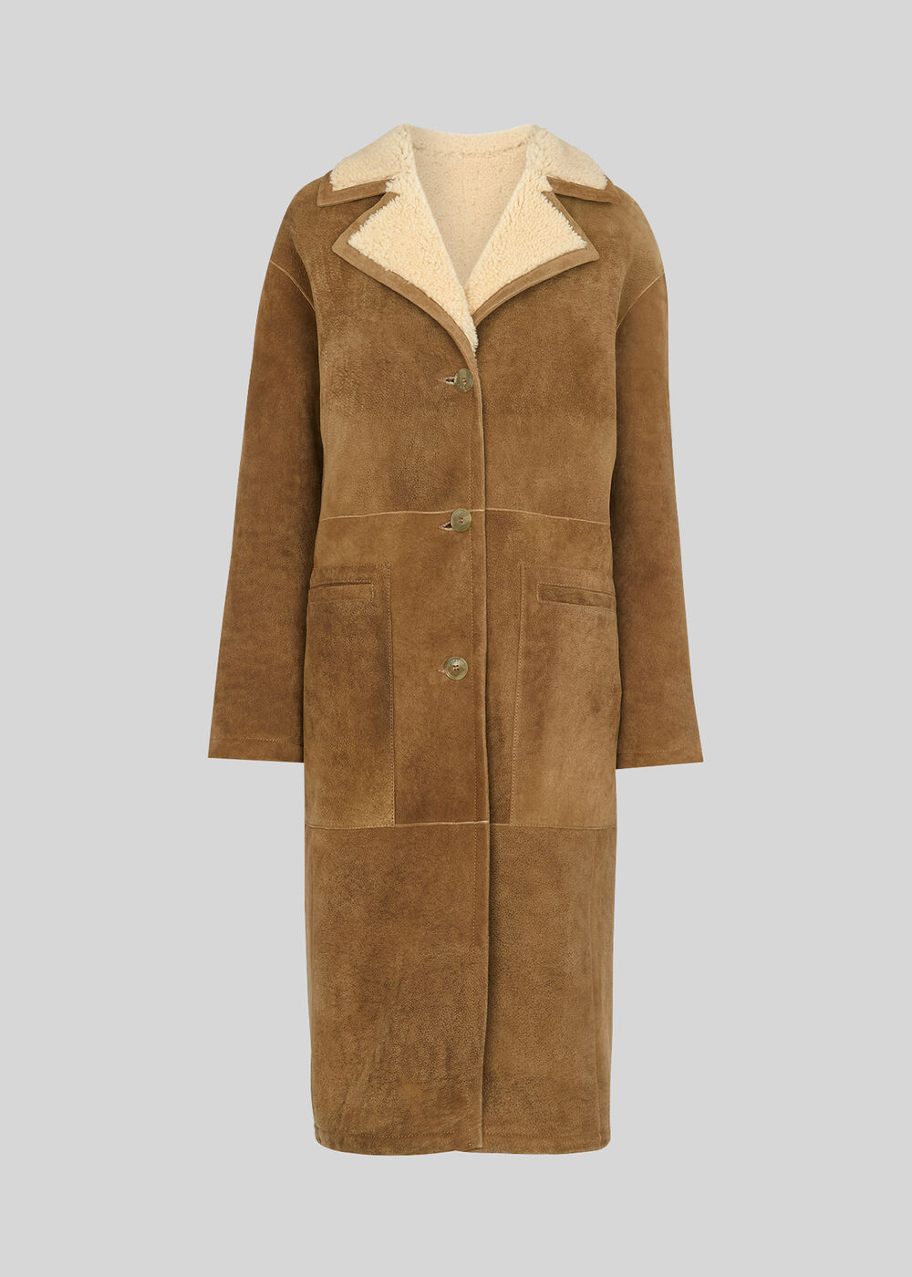 Reversible Long Suede Coat