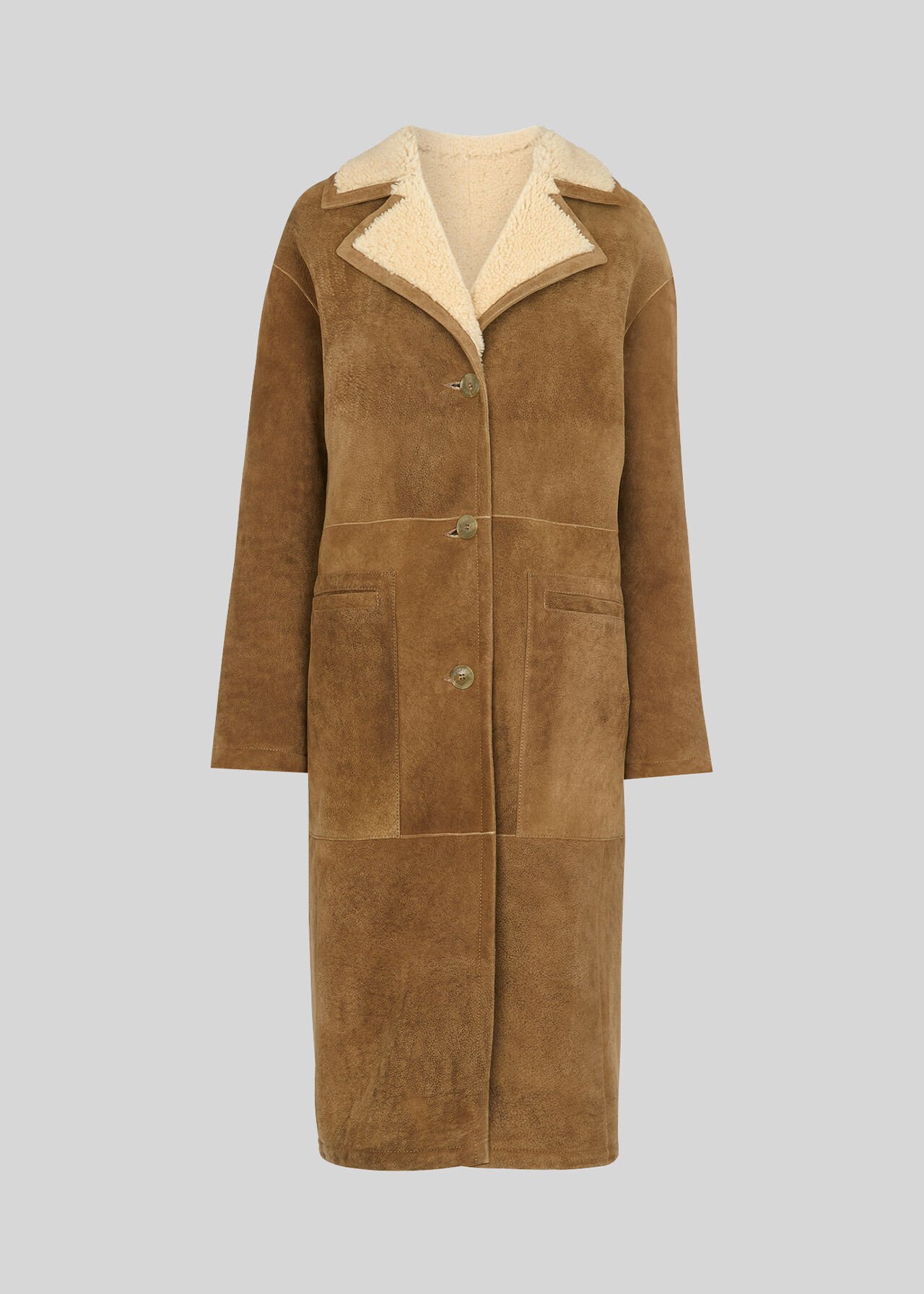 Reversible Long Suede Coat