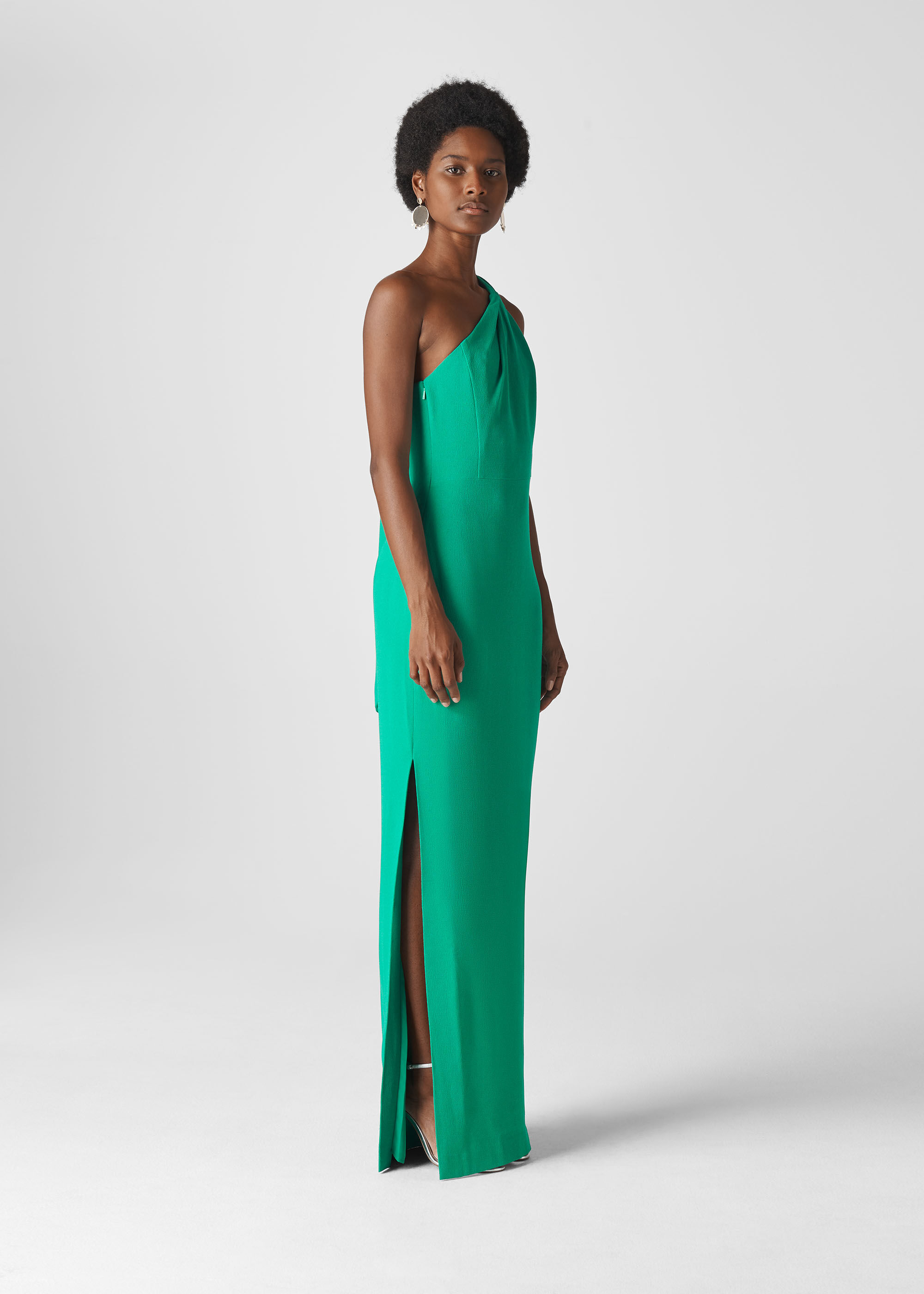 Green dress online one shoulder