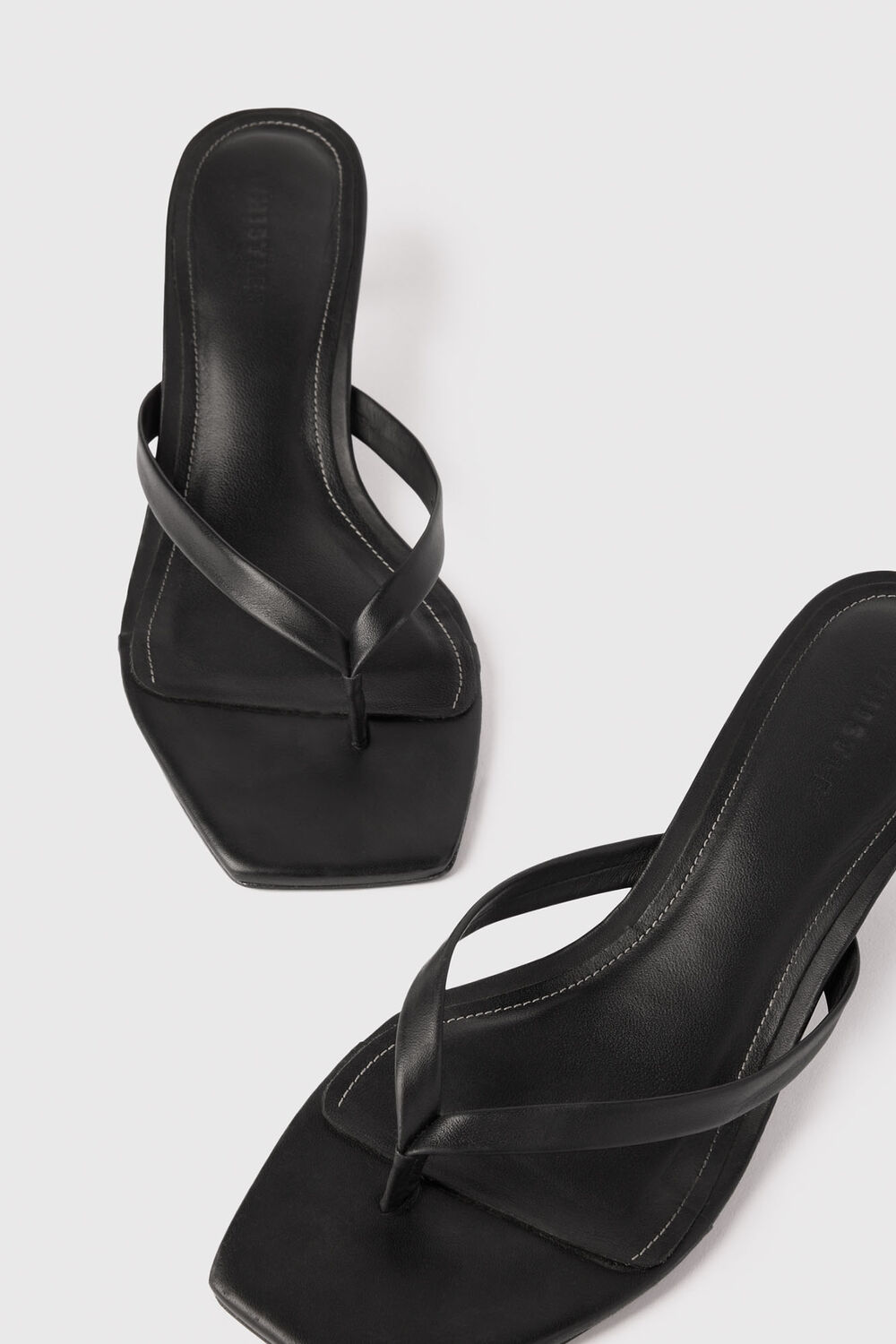 Black Toe Post Kitten Heel Mule