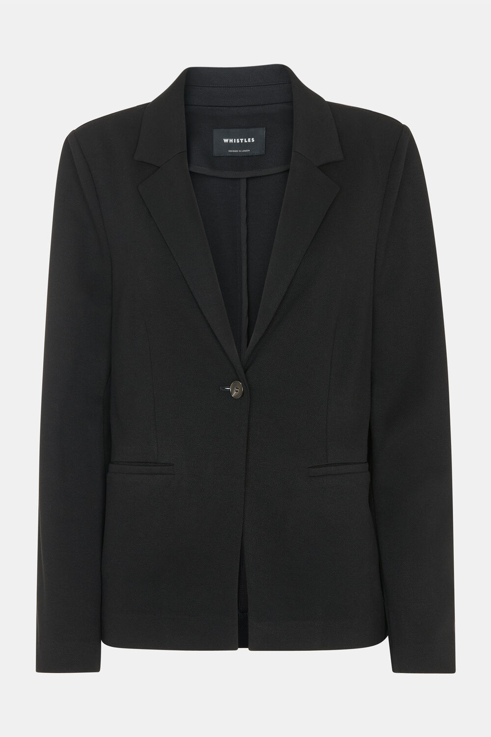 Black Textured Ponte Stretch Blazer