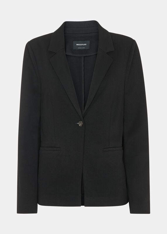 Black Textured Ponte Stretch Blazer
