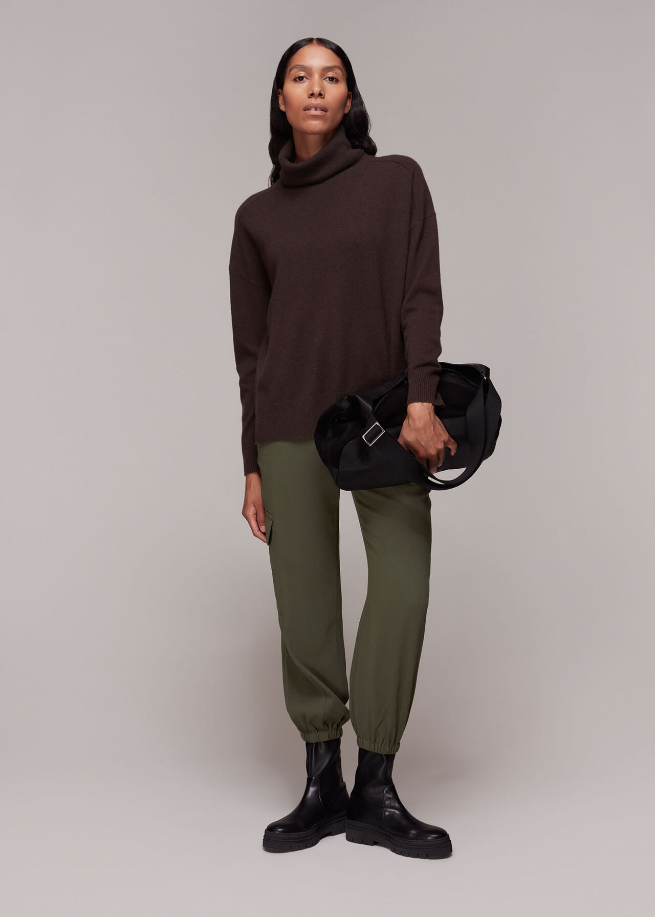 Khaki Maria Patch Pocket Trouser | WHISTLES