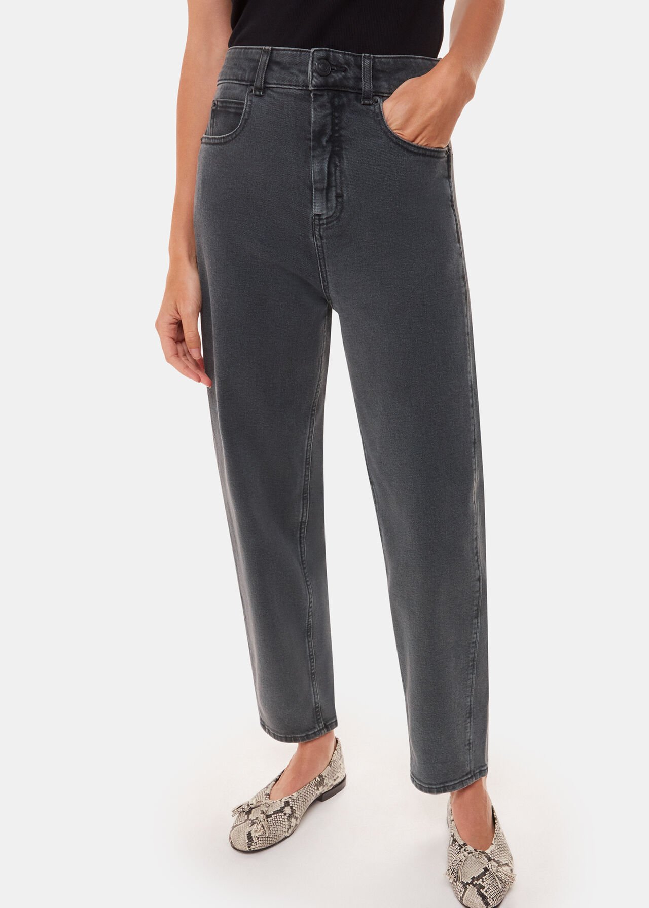 STRETCH BARREL LEG JEAN STRETCH BARREL LEG JEAN
