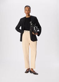 Petite Collarless Linen Blazer