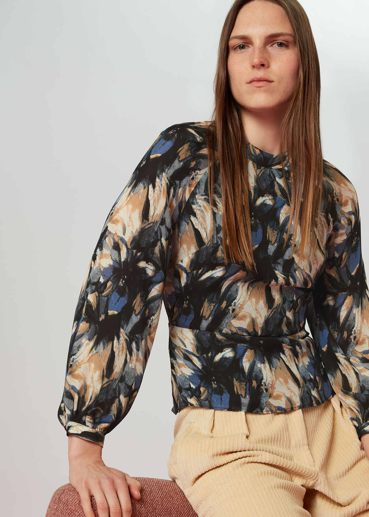 Storm Floral Silk Blouse