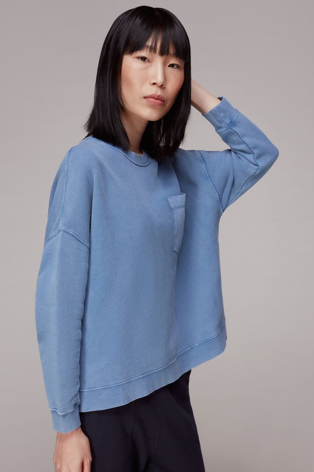 Denim Pocket Sweatshirt