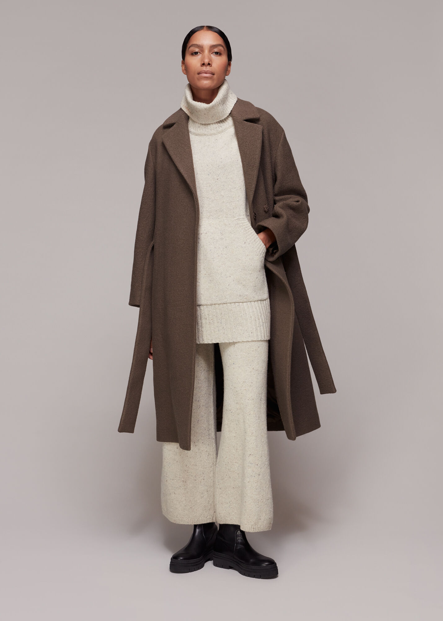 Wool tie new arrivals coat