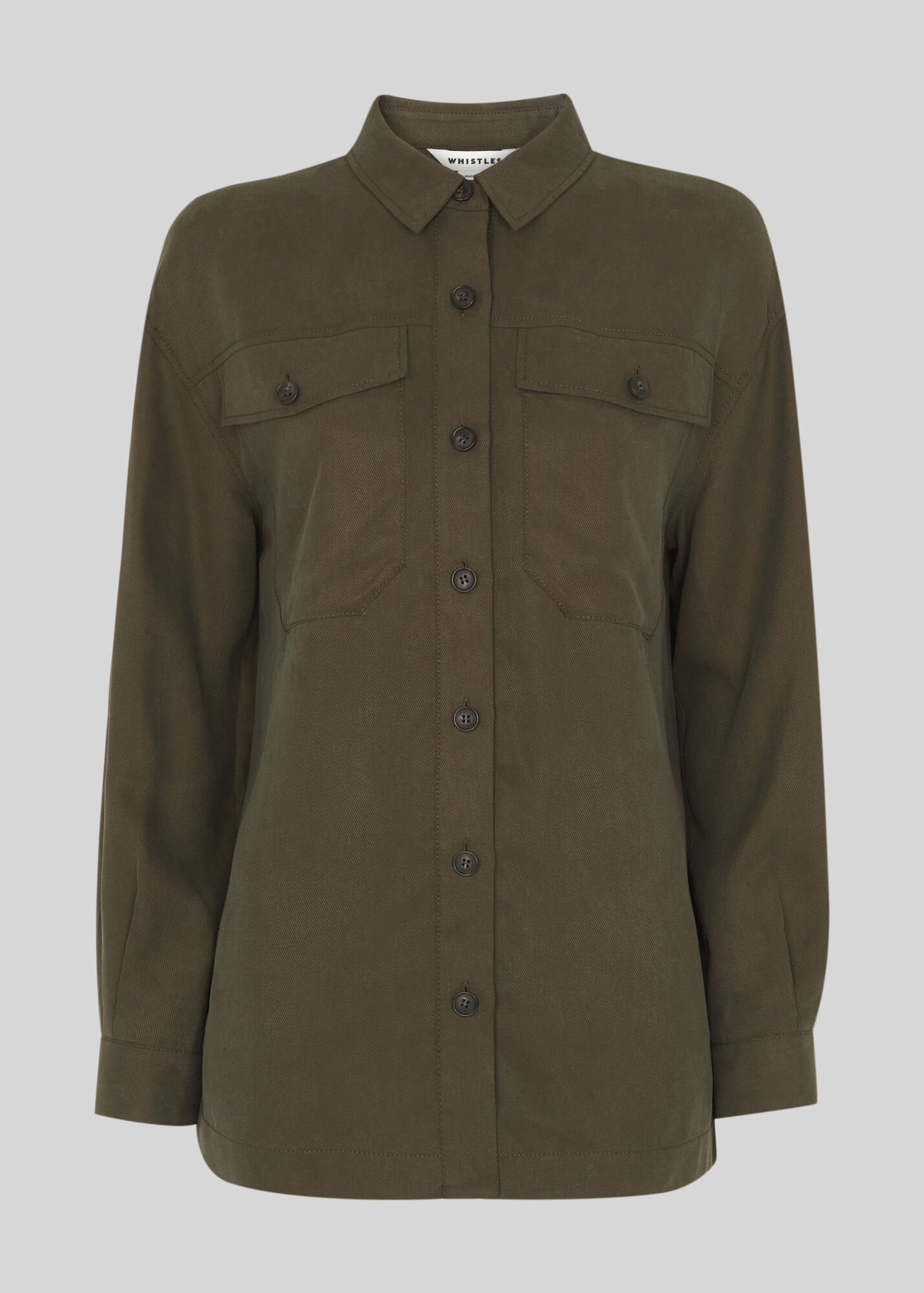 Khaki Ultimate Utility Shirt WHISTLES Whistles UK