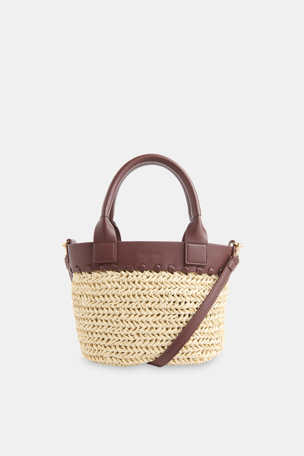 May Collar Straw Crossbody Bag