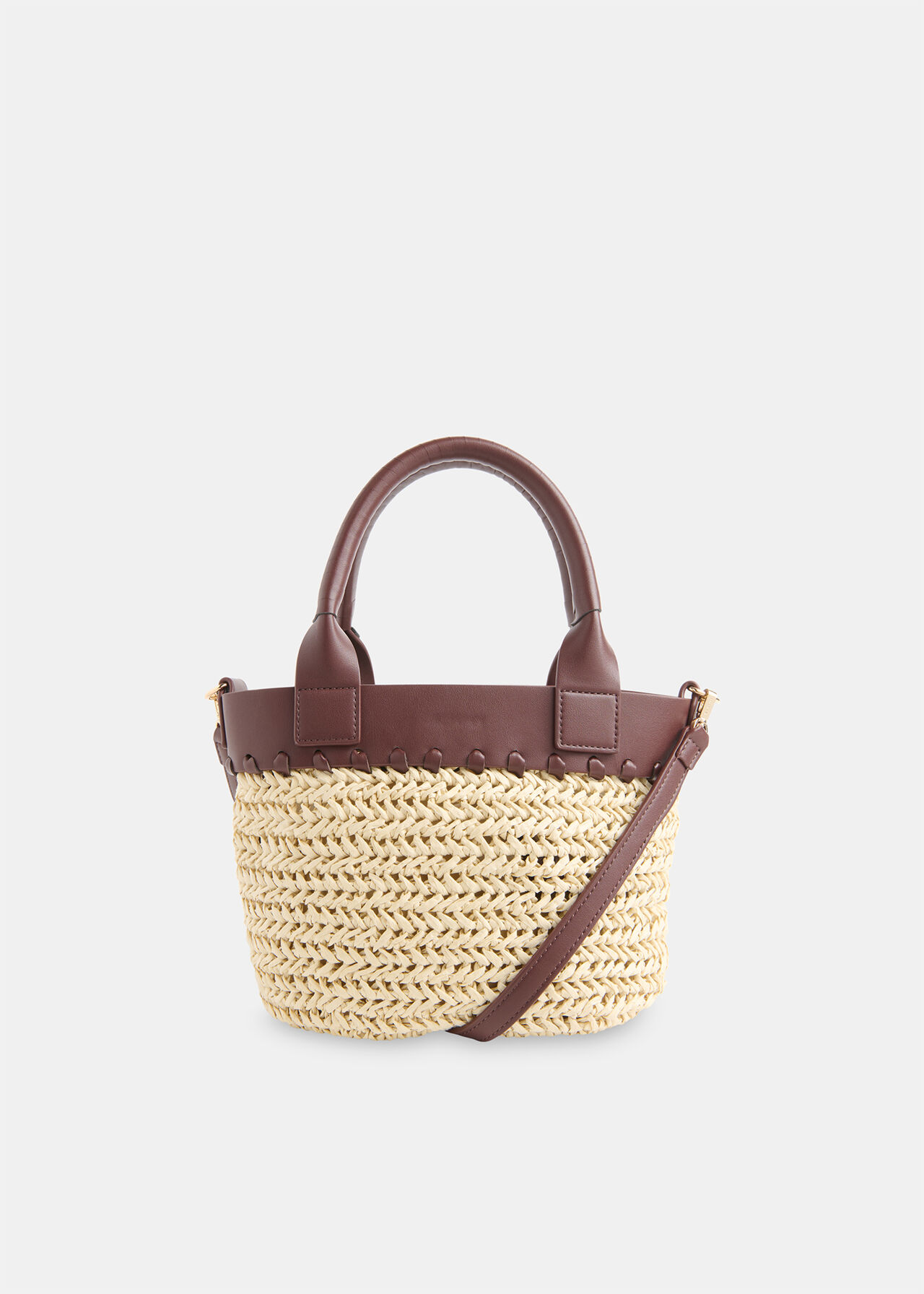 May Collar Straw Crossbody Bag