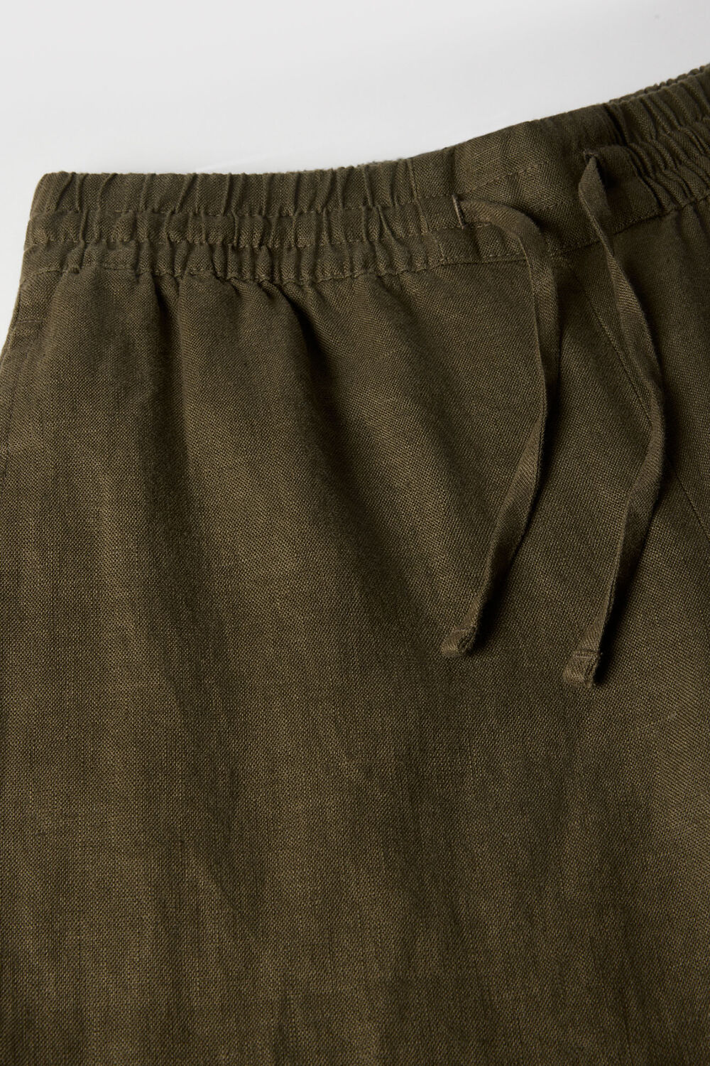 Elasticated Linen Crop Trouser