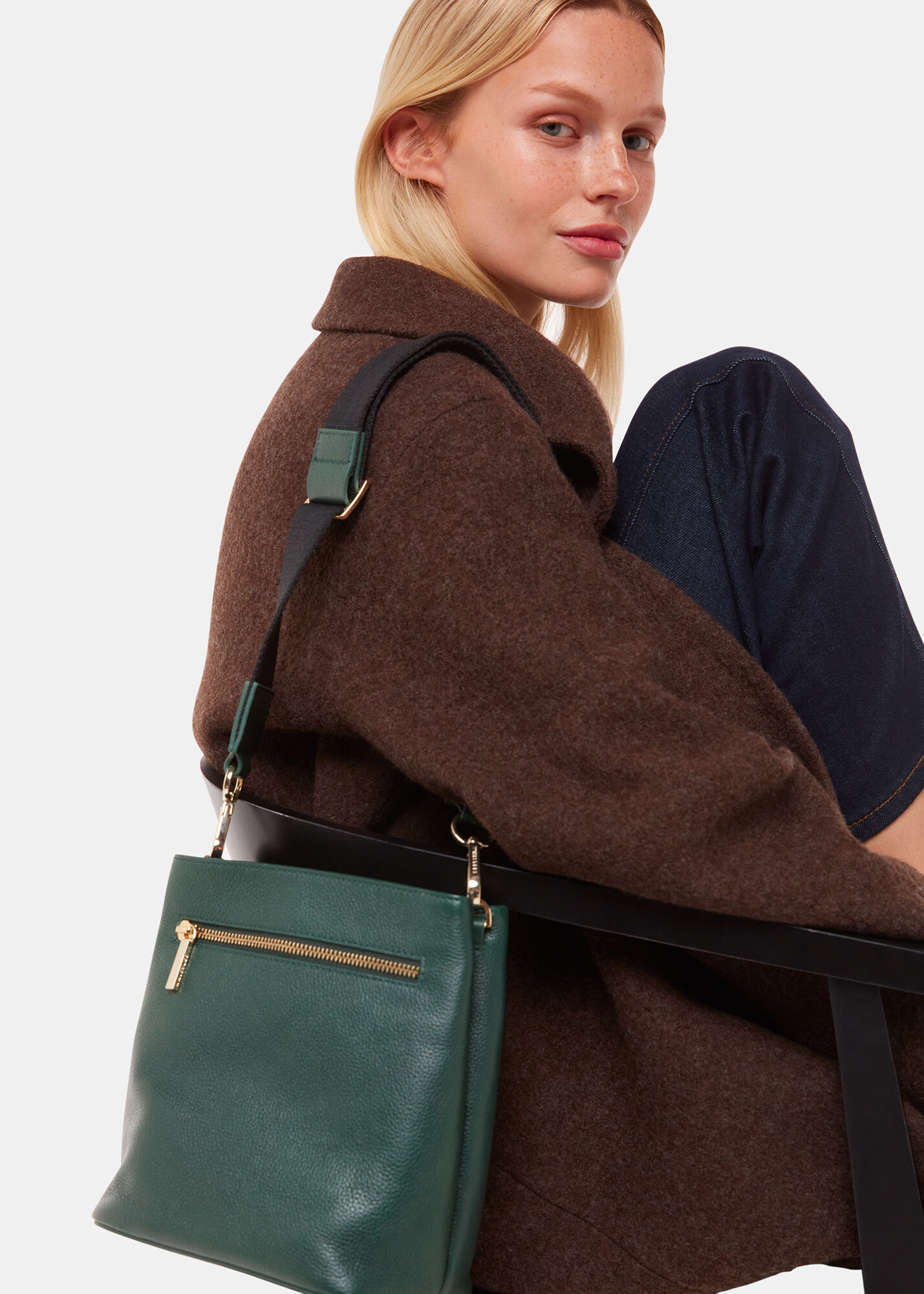 Dark Green Dion Bucket Bag WHISTLES Whistles UK