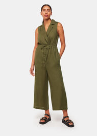 Petite Bella Linen Wrap Jumpsuit