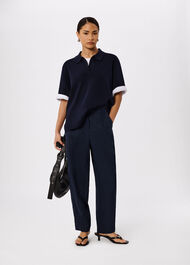 Petite Linen Barrel Leg Trouser