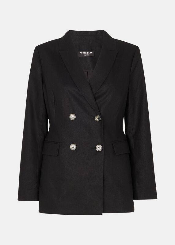 Black Petite Lindsey Linen Blend Blazer
