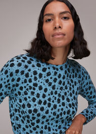Brushed Dalmatian Crew Knit