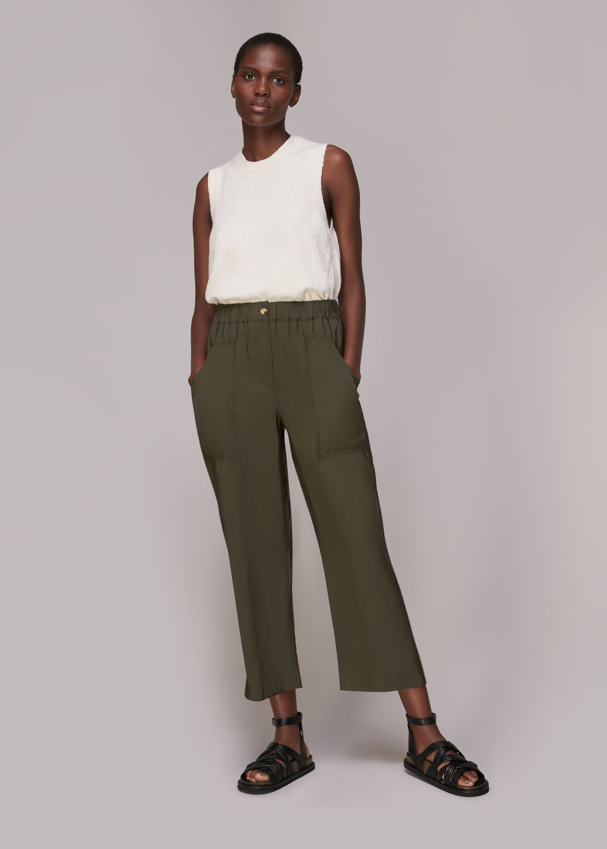Khaki Easy Casual Trouser WHISTLES
