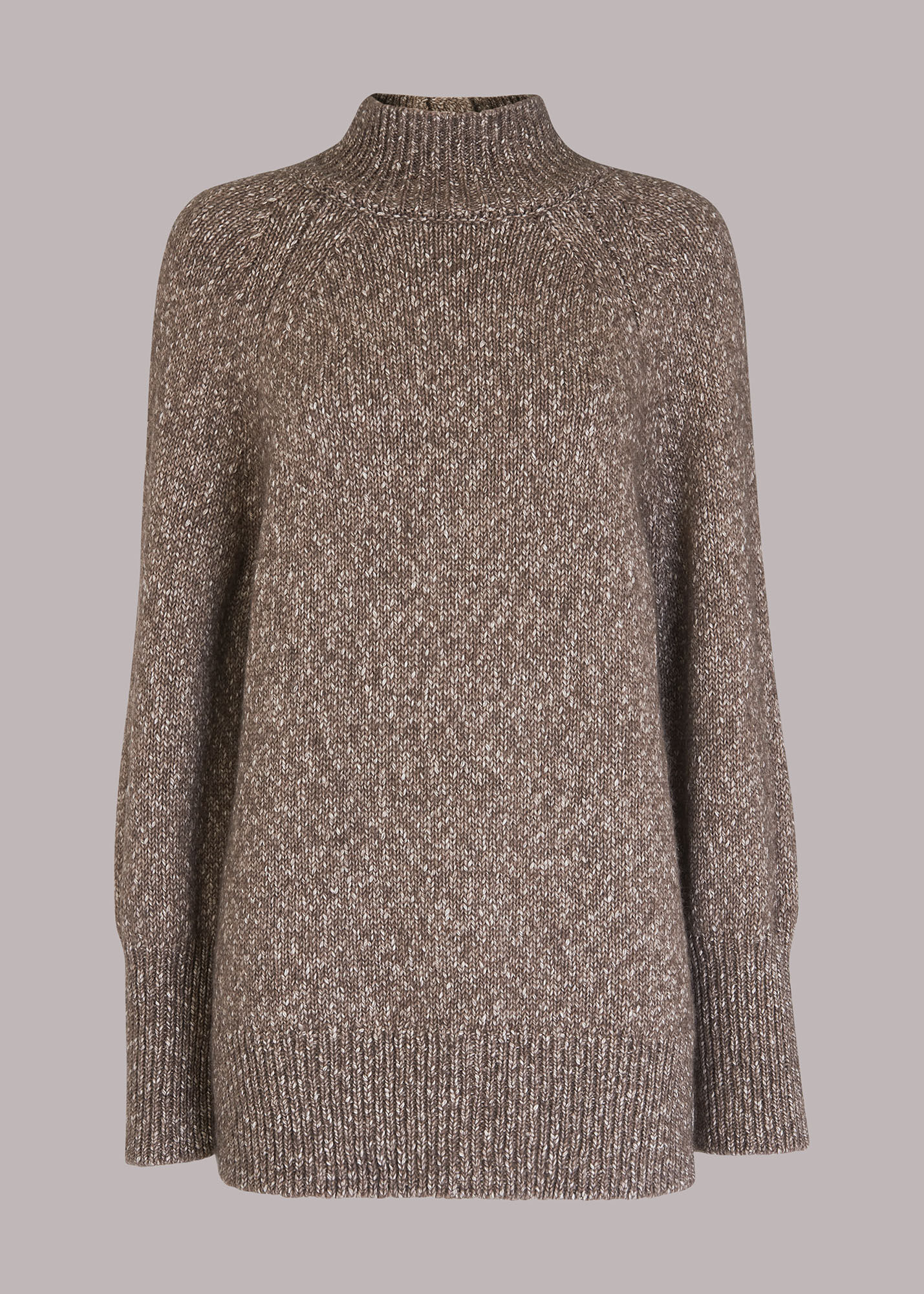 Oatmeal Flecked Button Back Knit
