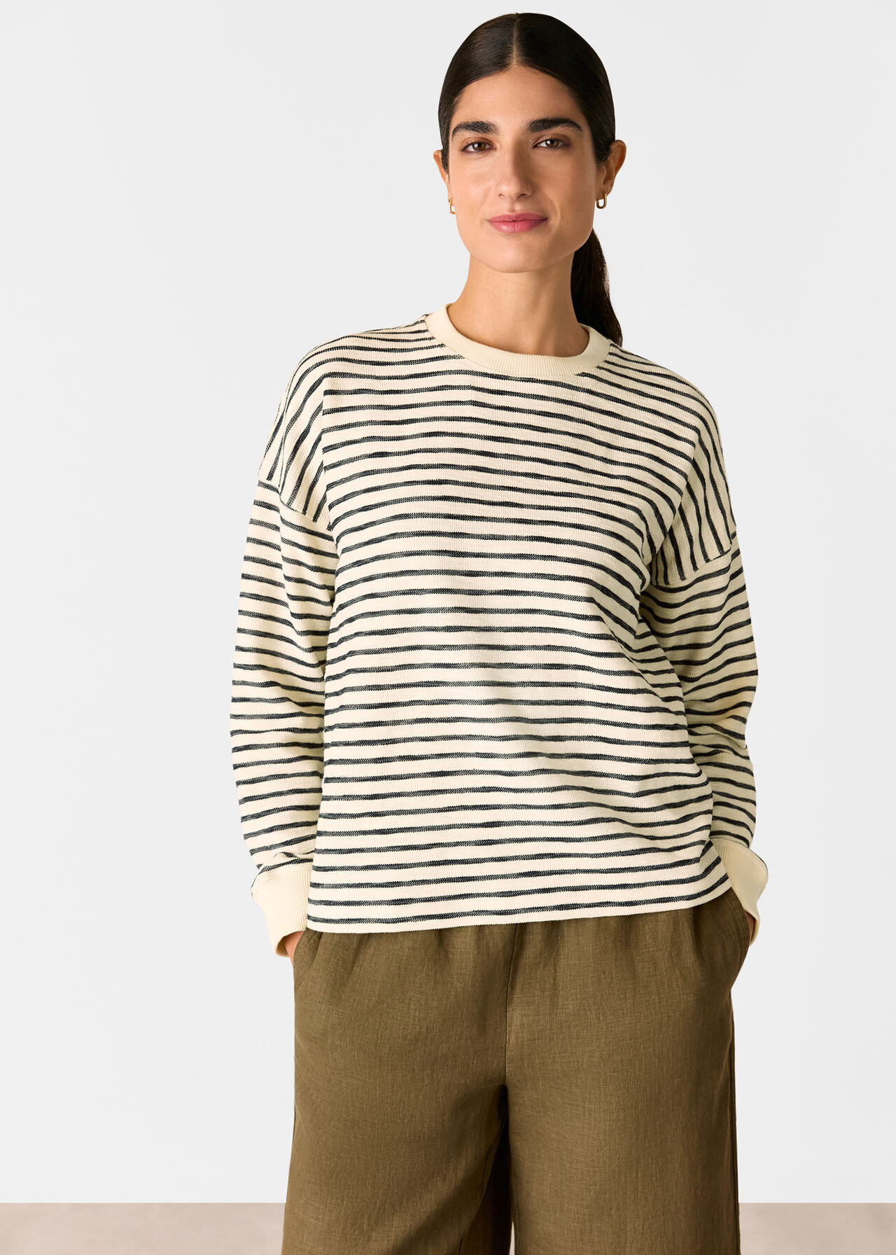 Textured Stripe Jersey Top