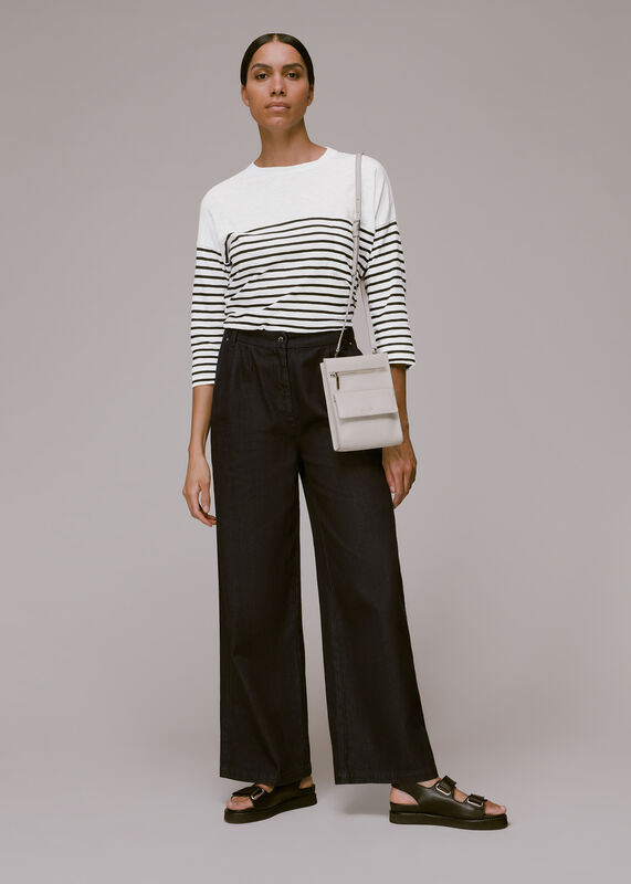 Black Breton Cotton Pocket Top