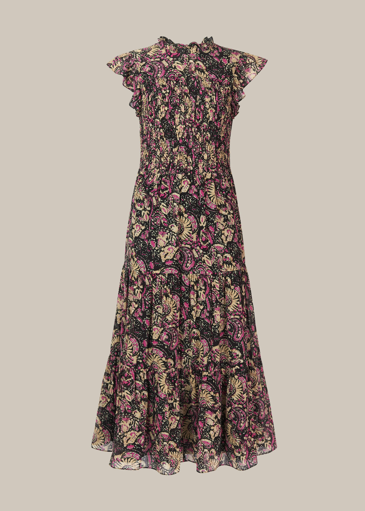 Batik Print Silk Smock Dress