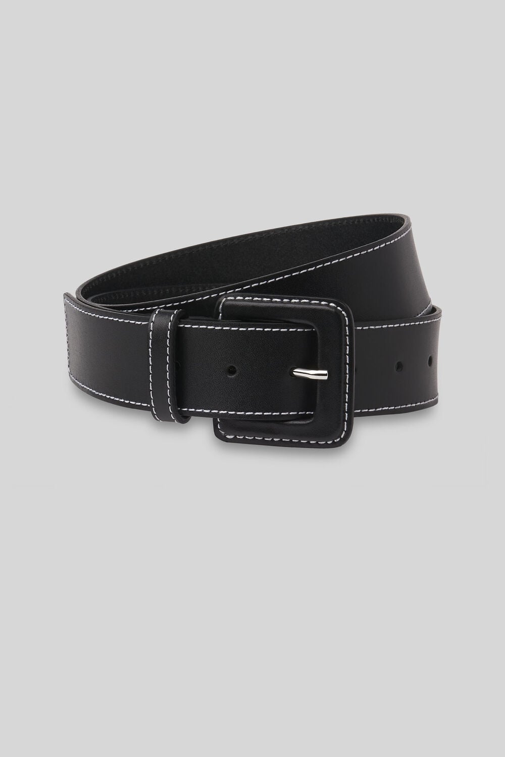 Contrast Stitch Belt Black