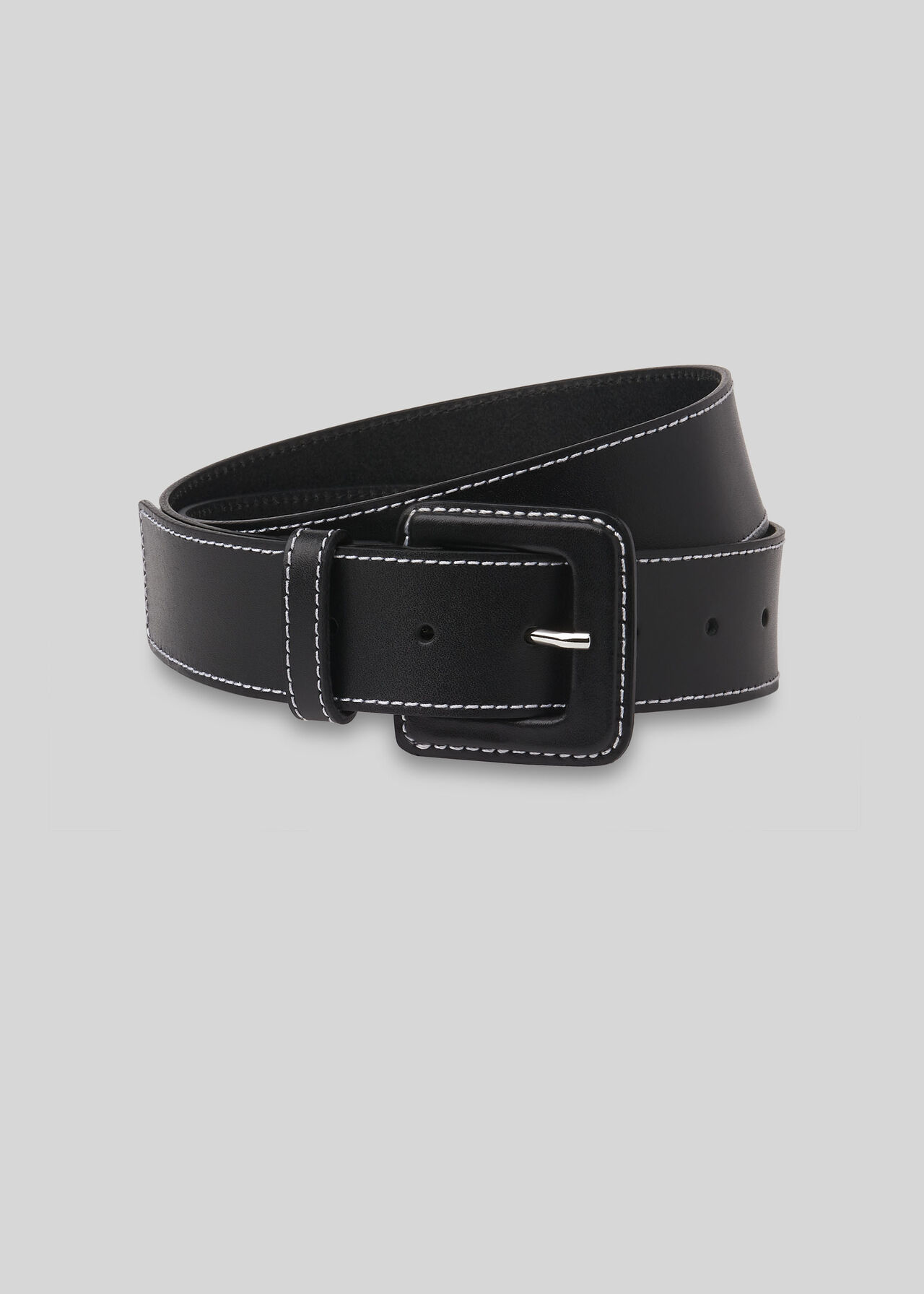 Contrast Stitch Belt Black